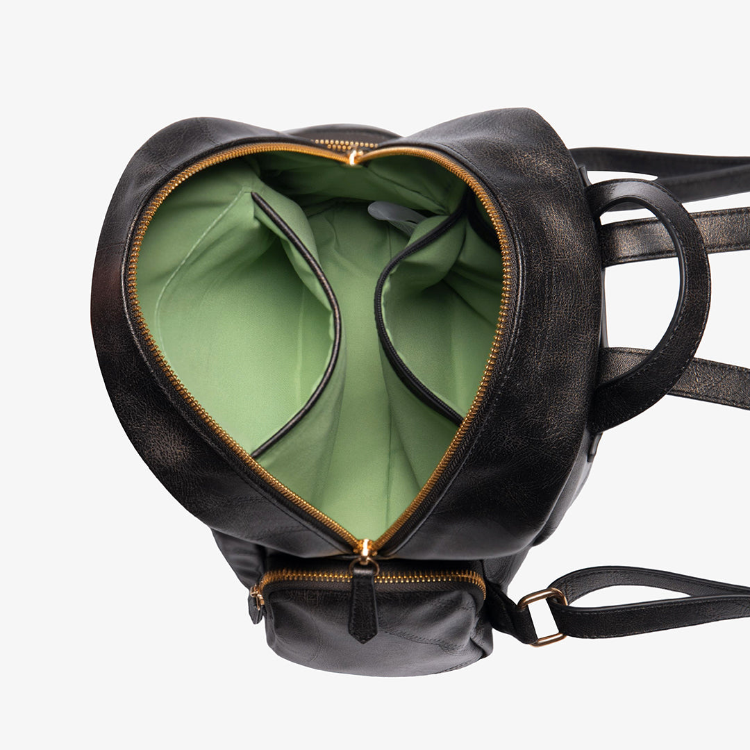 TID Black Leather Backpack for Women