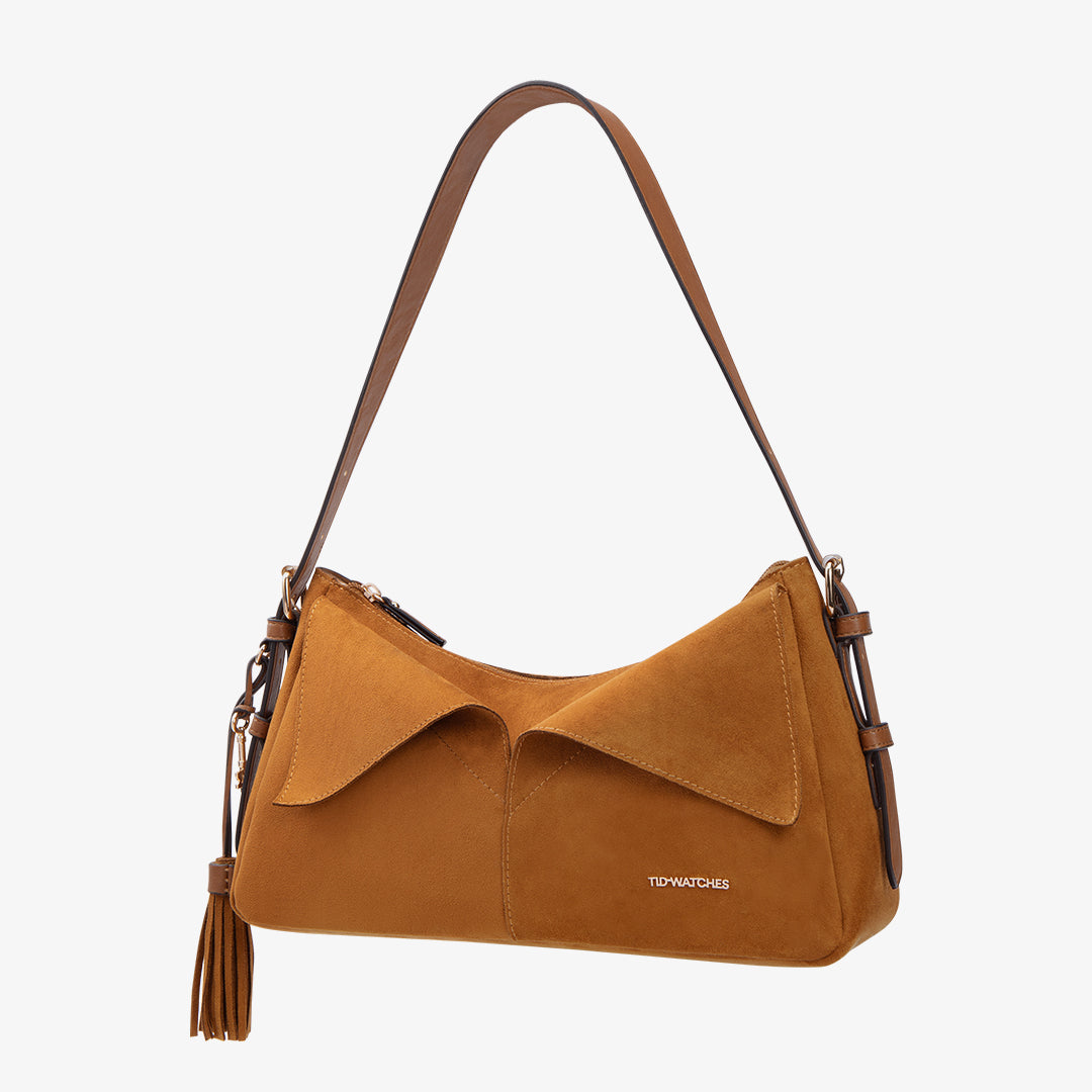 TID Brown Suede Handbag Shoulder Bag