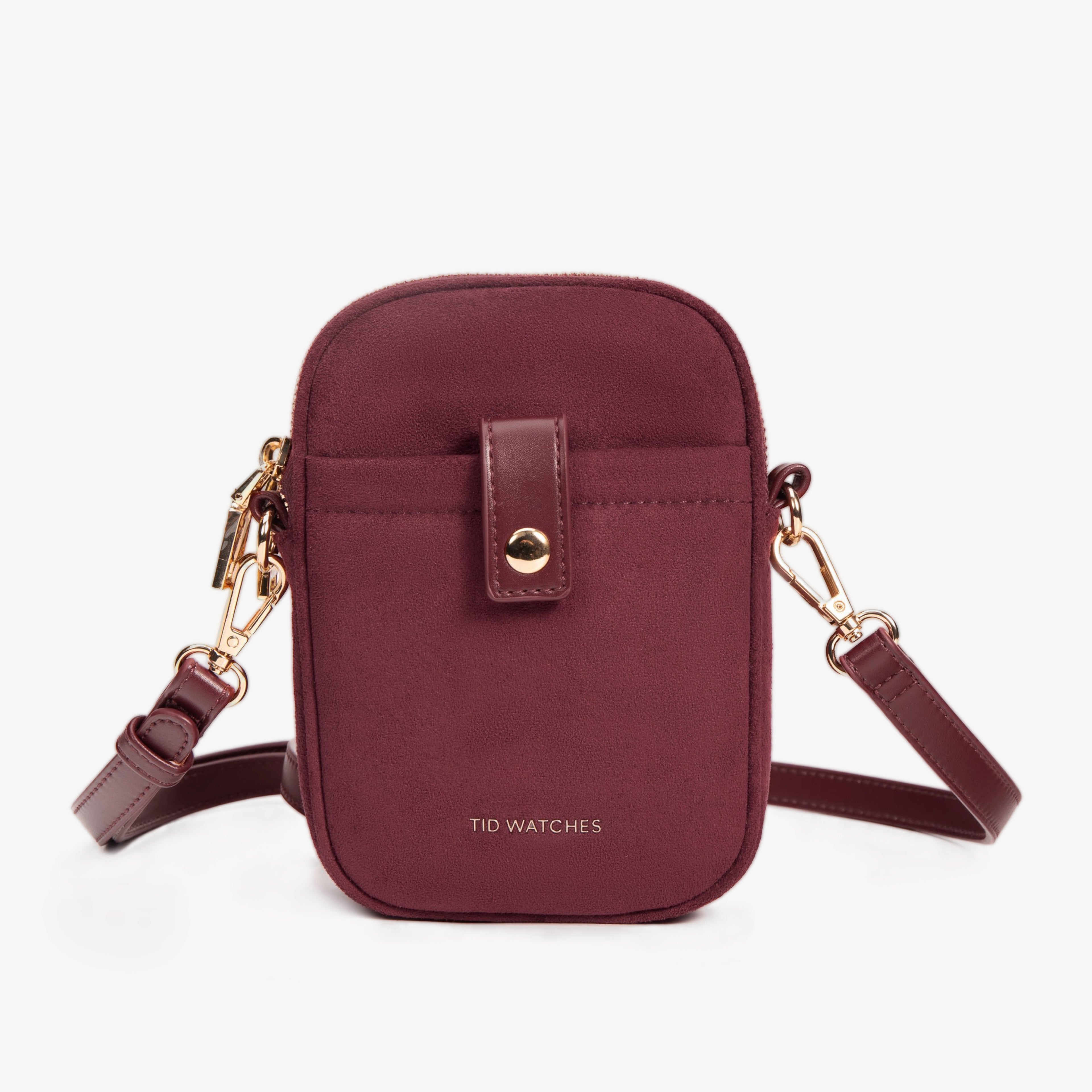 TID Brown Suede Crossbody Bag Phone Bag