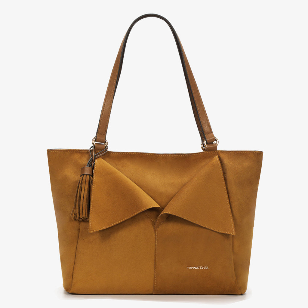 TID Brown Suede Tote Bag