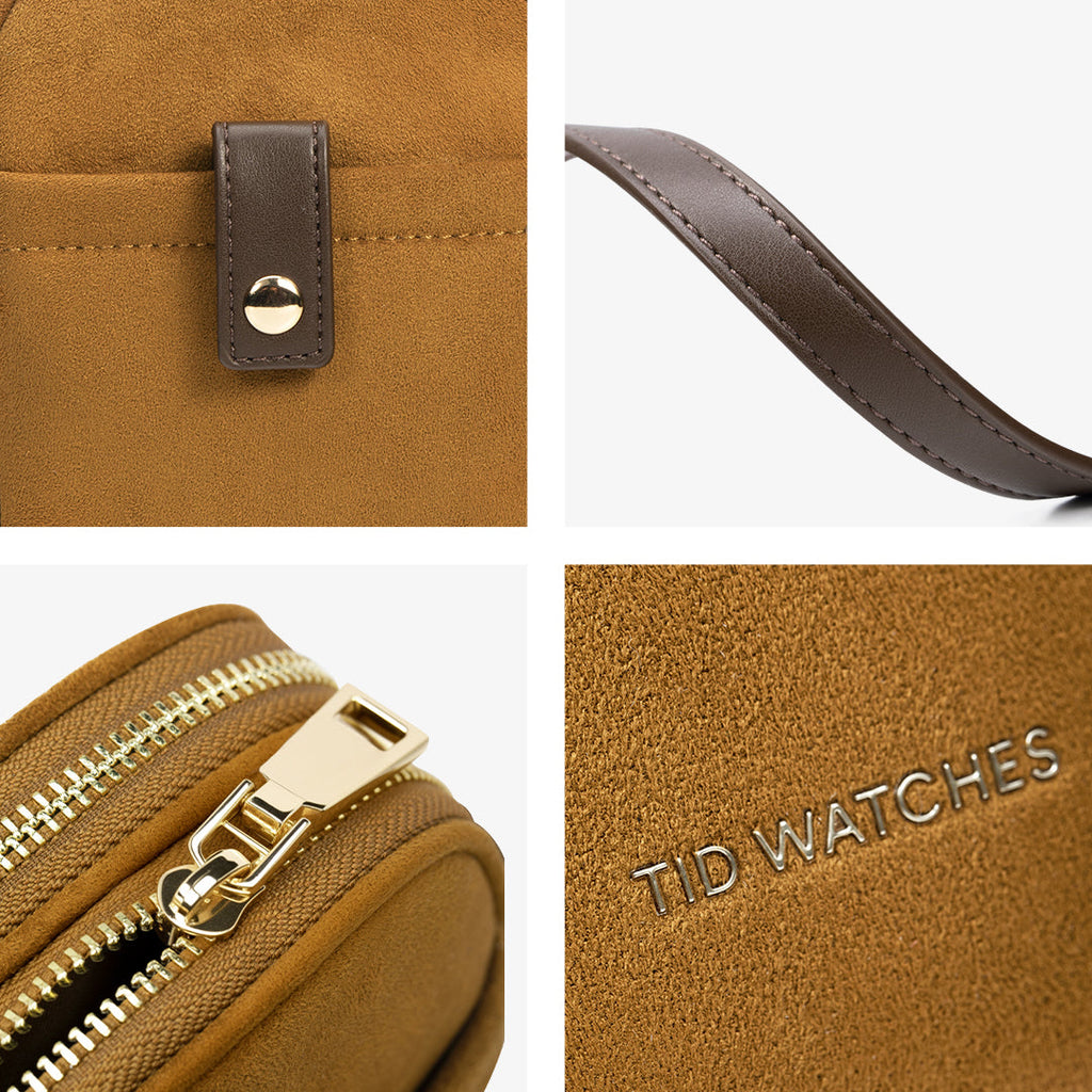 TID Brown Suede Crossbody Bag Phone Bag