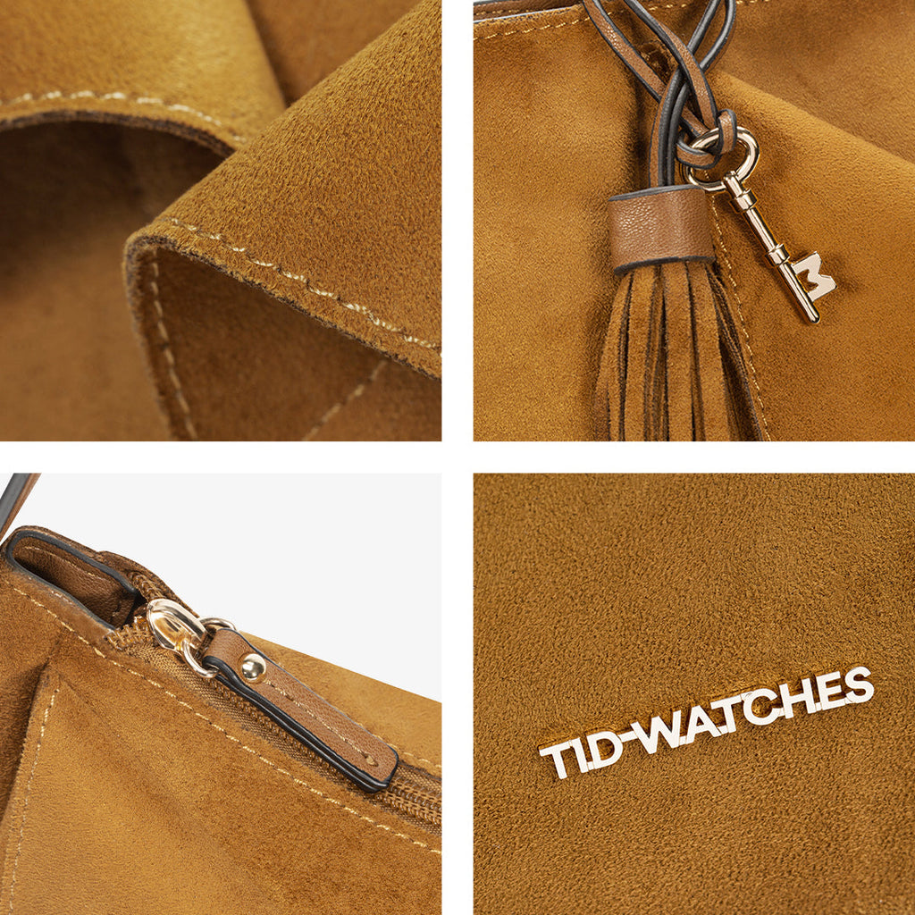 TID Brown Suede Tote Bag