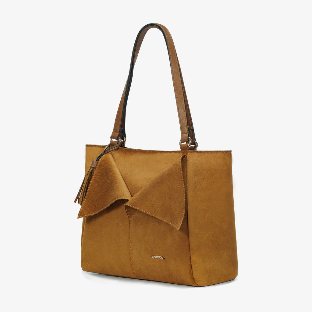 TID Brown Suede Tote Bag